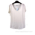 High Stretch V-Neck Short Sleeve Top For Ladies